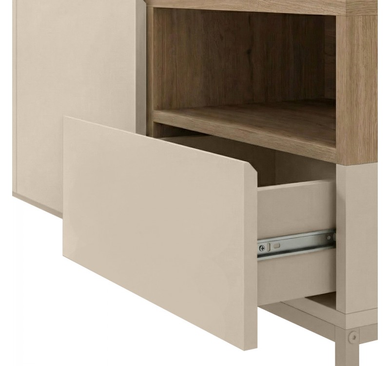 Έπιπλο τηλεόρασης Cailin Megapap χρώμα sandstone - sepet oak 140x41,8x55εκ.