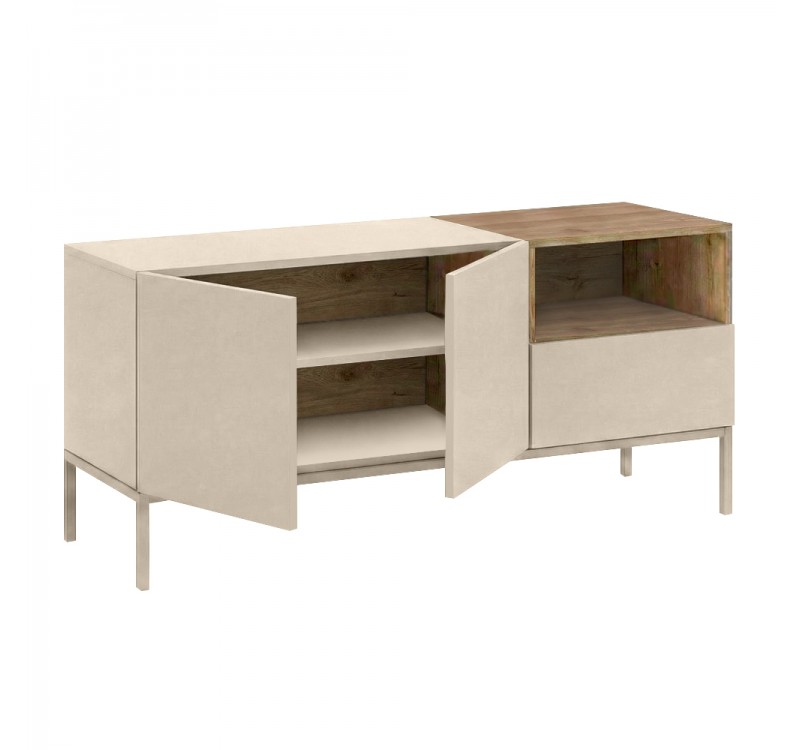 Έπιπλο τηλεόρασης Cailin Megapap χρώμα sandstone - sepet oak 140x41,8x55εκ.