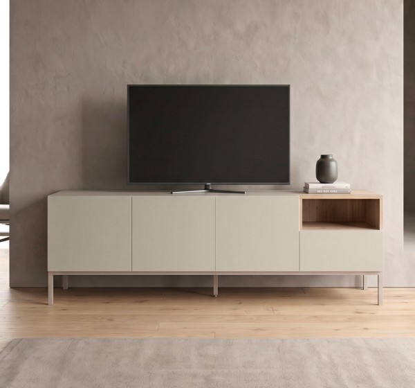 Έπιπλο τηλεόρασης Cailin Megapap χρώμα sandstone - sepet oak 180x41,8x55εκ.