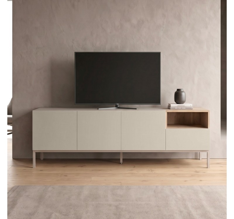 Έπιπλο τηλεόρασης Cailin Megapap χρώμα sandstone - sepet oak 180x41,8x55εκ.