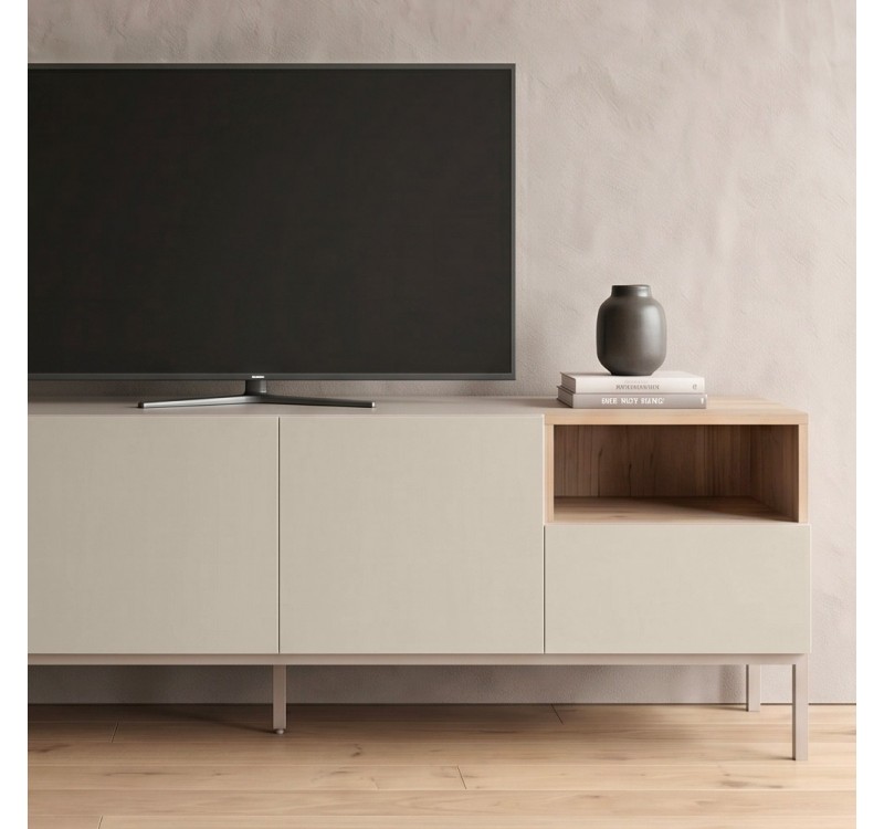 Έπιπλο τηλεόρασης Cailin Megapap χρώμα sandstone - sepet oak 180x41,8x55εκ.