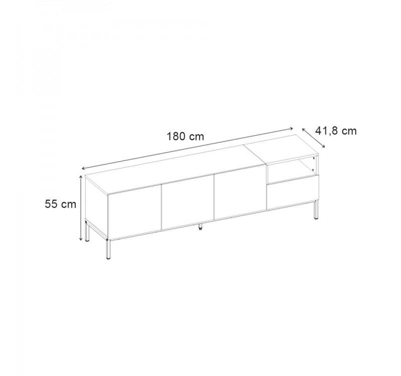 Έπιπλο τηλεόρασης Cailin Megapap χρώμα sandstone - sepet oak 180x41,8x55εκ.
