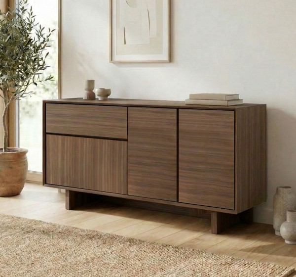 Μπουφές Capri Megapap χρώμα καρυδί milano 146x45x76,5εκ.