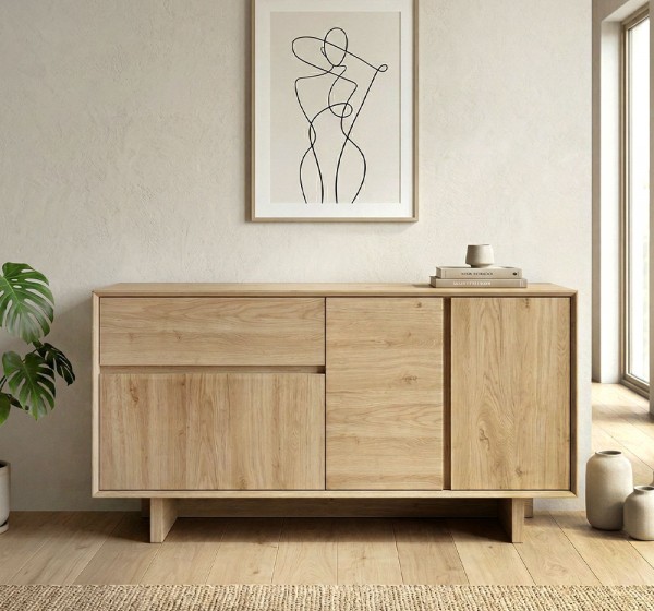 Μπουφές Capri Megapap χρώμα sapphire oak 146x45x76,5εκ.