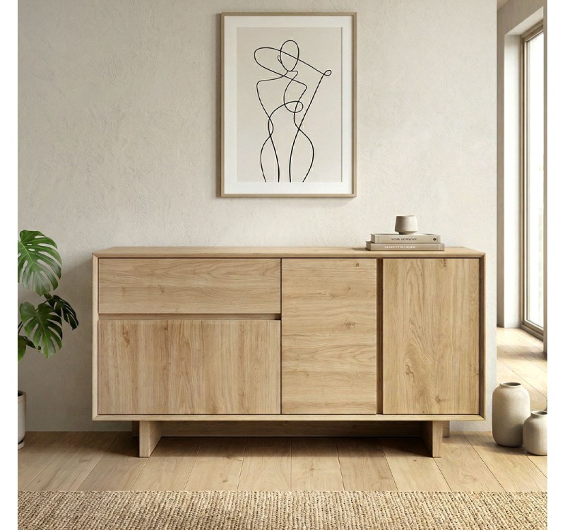 Μπουφές Capri Megapap χρώμα sapphire oak 146x45x76,5εκ.