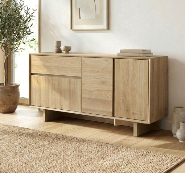 Μπουφές Capri Megapap χρώμα sapphire oak 146x45x76,5εκ.