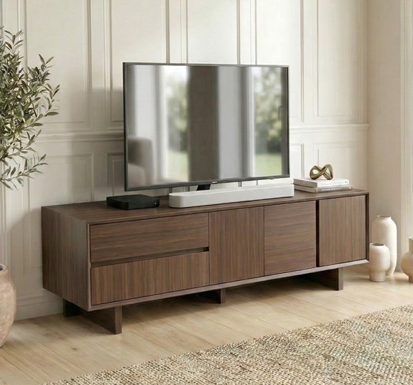 Έπιπλο τηλεόρασης Capri Megapap χρώμα καρυδί milano 180x45x55εκ.