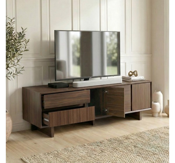 Έπιπλο τηλεόρασης Capri Megapap χρώμα καρυδί milano 180x45x55εκ.