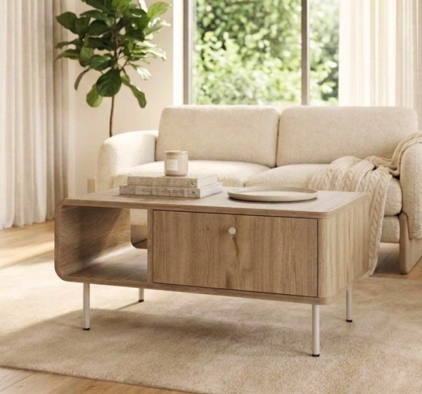 Τραπεζάκι σαλονιού Colia Megapap χρώμα sepet oak 90x60x40,4εκ.