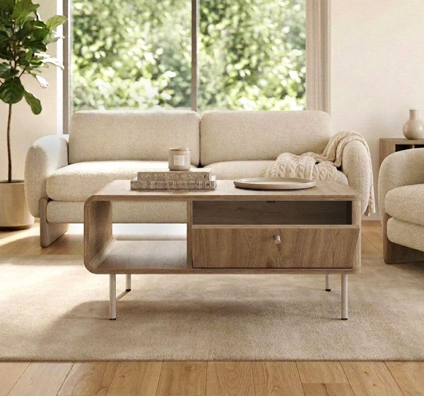 Τραπεζάκι σαλονιού Colia Megapap χρώμα sepet oak 90x60x40,4εκ.