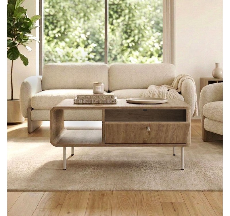 Τραπεζάκι σαλονιού Colia Megapap χρώμα sepet oak 90x60x40,4εκ.