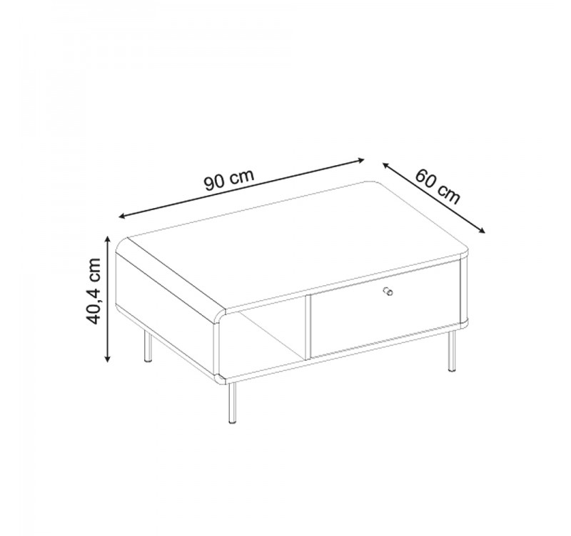 Τραπεζάκι σαλονιού Colia Megapap χρώμα sepet oak 90x60x40,4εκ.