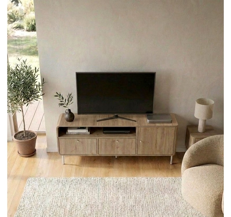 Έπιπλο τηλεόρασης Colia Megapap χρώμα sepet oak 140,3x34x55,7εκ.
