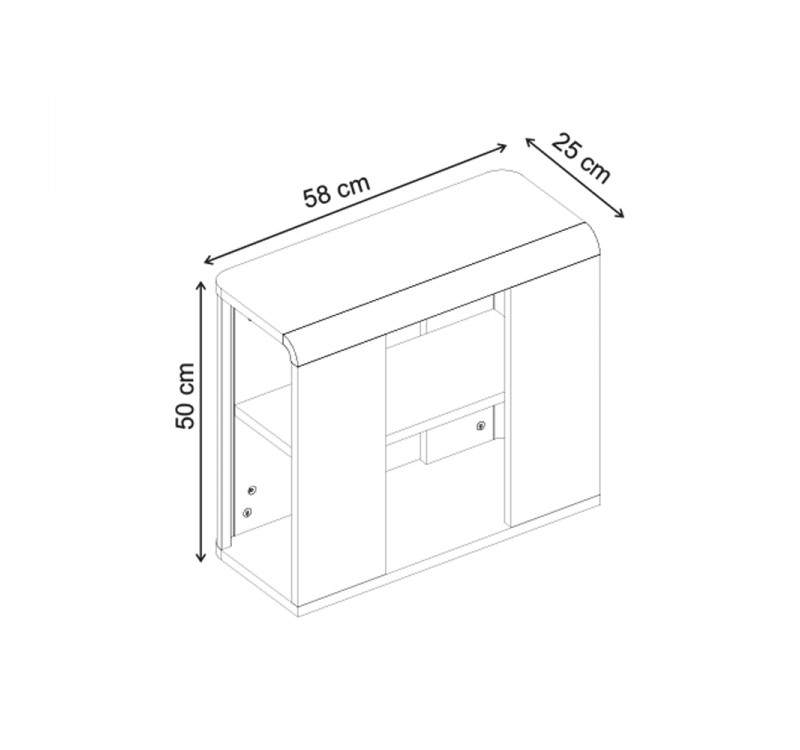 Τραπεζάκι βοηθητικό Colia Megapap χρώμα sepet oak 58x25x50εκ.