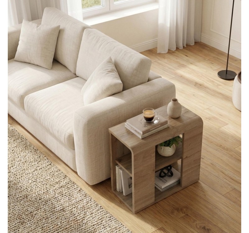 Τραπεζάκι βοηθητικό Colia Megapap χρώμα sepet oak 58x25x50εκ.