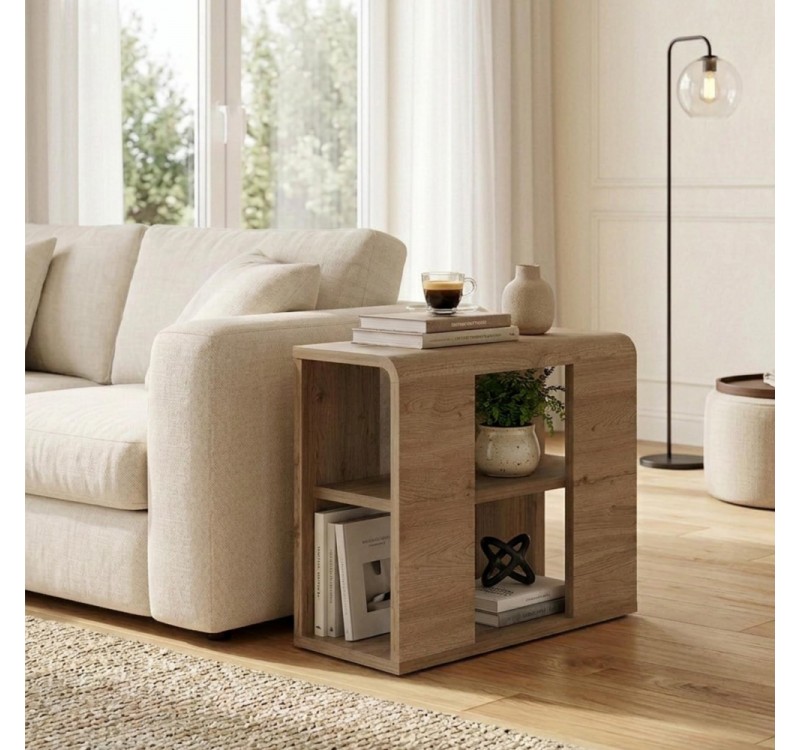 Τραπεζάκι βοηθητικό Colia Megapap χρώμα sepet oak 58x25x50εκ.