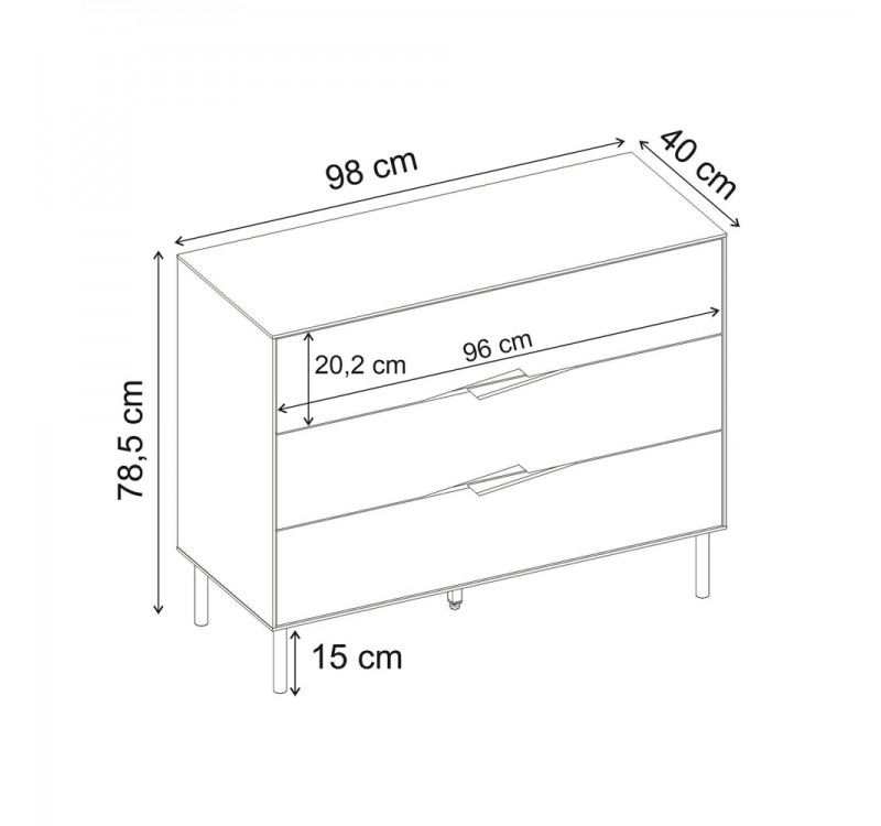Συρταριέρα Marquise Megapap χρώμα sandstone 98x40x78,5εκ.