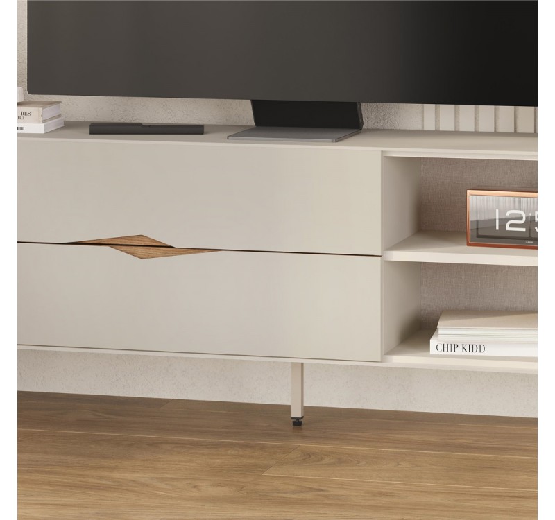Έπιπλο τηλεόρασης Marquise Megapap χρώμα sandstone 150x35x56εκ.