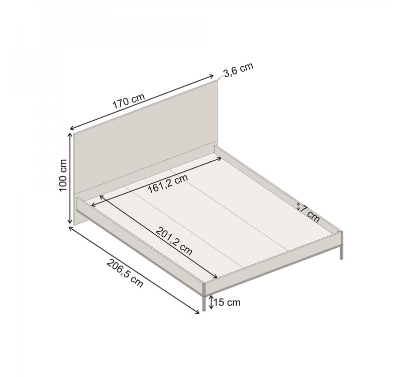 Κρεβάτι Mars Megapap χρώμα καρυδί Ud 160x200εκ.
