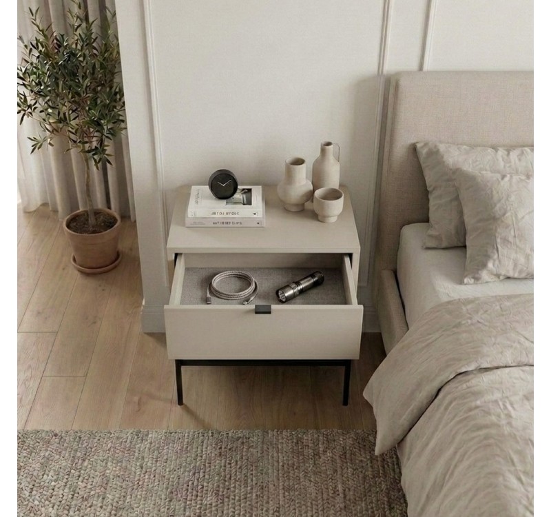 Κομοδίνο Melis Megapap χρώμα sandstone 45x35x56,4εκ.