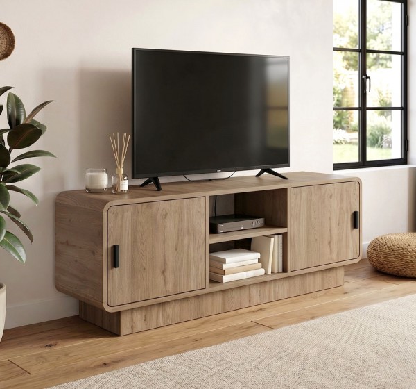 Έπιπλο τηλεόρασης Rovel Megapap χρώμα sepet oak 140,3x39x50εκ.