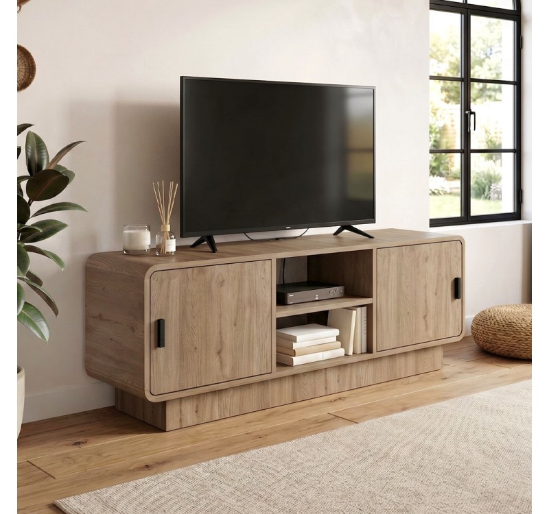 Έπιπλο τηλεόρασης Rovel Megapap χρώμα sepet oak 140,3x39x50εκ.