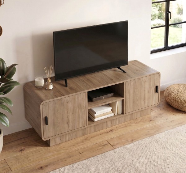 Έπιπλο τηλεόρασης Rovel Megapap χρώμα sepet oak 140,3x39x50εκ.