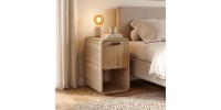 Τραπεζάκι βοηθητικό - Κομοδίνο Rovel Megapap χρώμα sepet oak 30x39x50,5εκ.