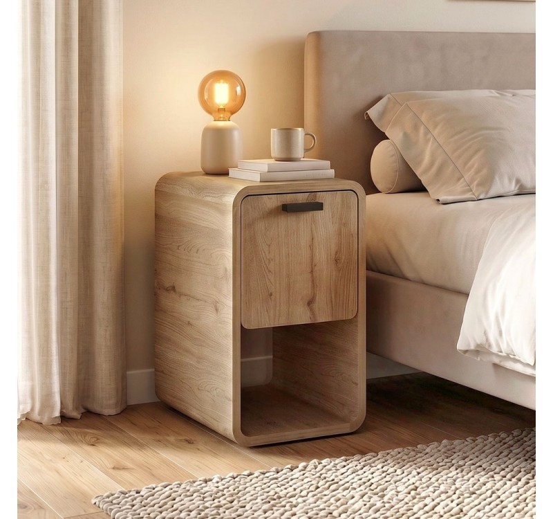 Τραπεζάκι βοηθητικό - Κομοδίνο Rovel Megapap χρώμα sepet oak 30x39x50,5εκ.