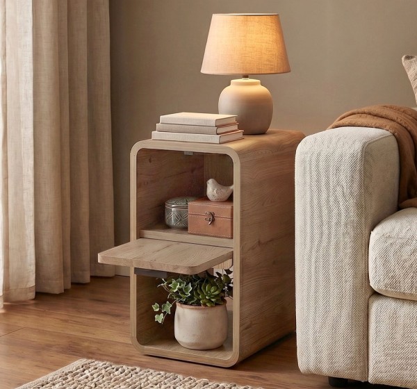 Τραπεζάκι βοηθητικό - Κομοδίνο Rovel Megapap χρώμα sepet oak 30x39x50,5εκ.