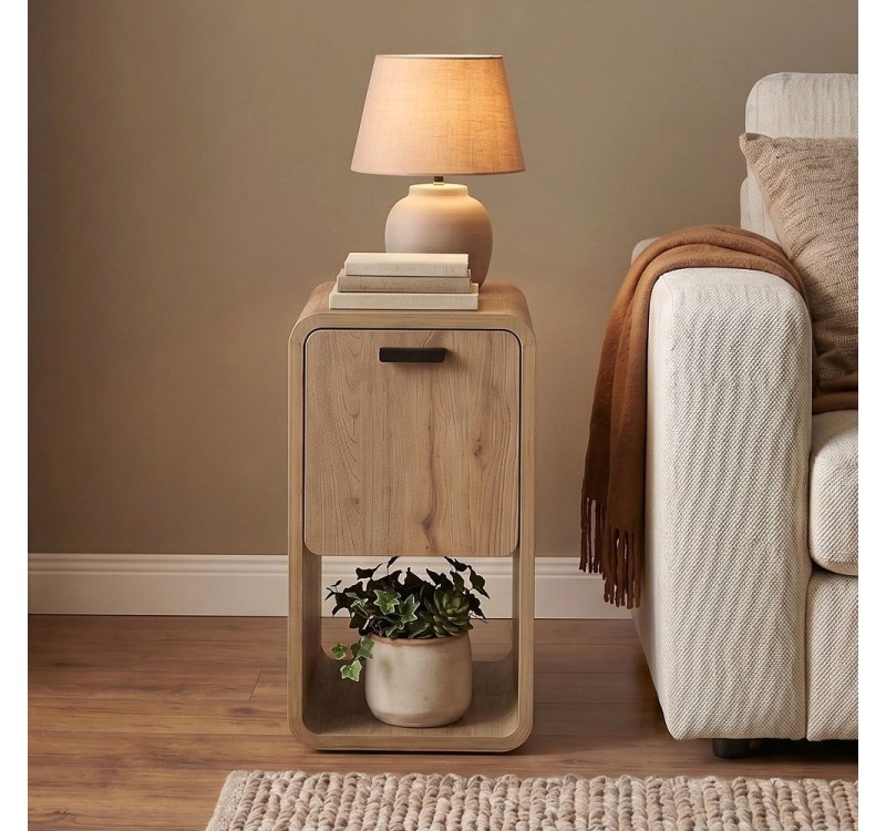 Τραπεζάκι βοηθητικό - Κομοδίνο Rovel Megapap χρώμα sepet oak 30x39x50,5εκ.