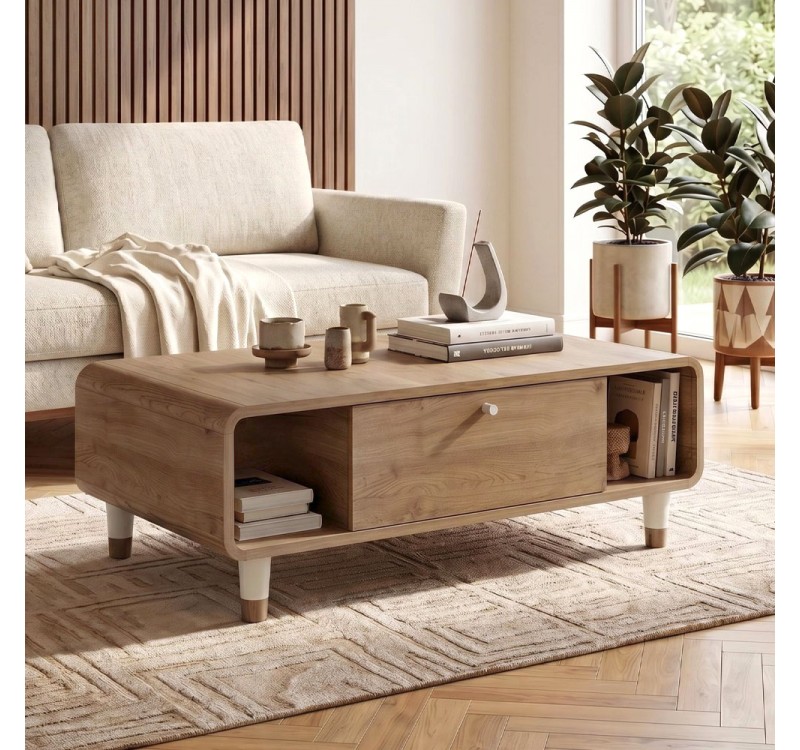 Τραπεζάκι σαλονιού Doro Megapap χρώμα sepet oak 100x60x34,6εκ.