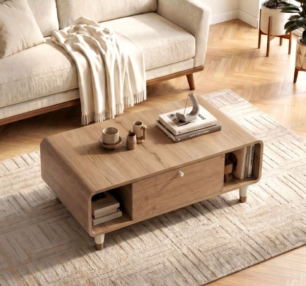 Τραπεζάκι σαλονιού Doro Megapap χρώμα sepet oak 100x60x34,6εκ.
