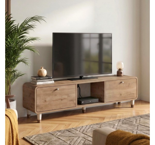 Έπιπλο τηλεόρασης Doro Megapap χρώμα sepet oak 150x34x41εκ.