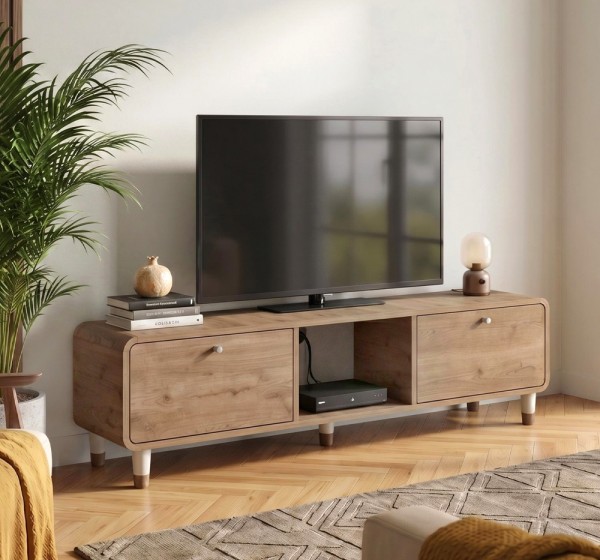 Έπιπλο τηλεόρασης Doro Megapap χρώμα sepet oak 150x34x41εκ.