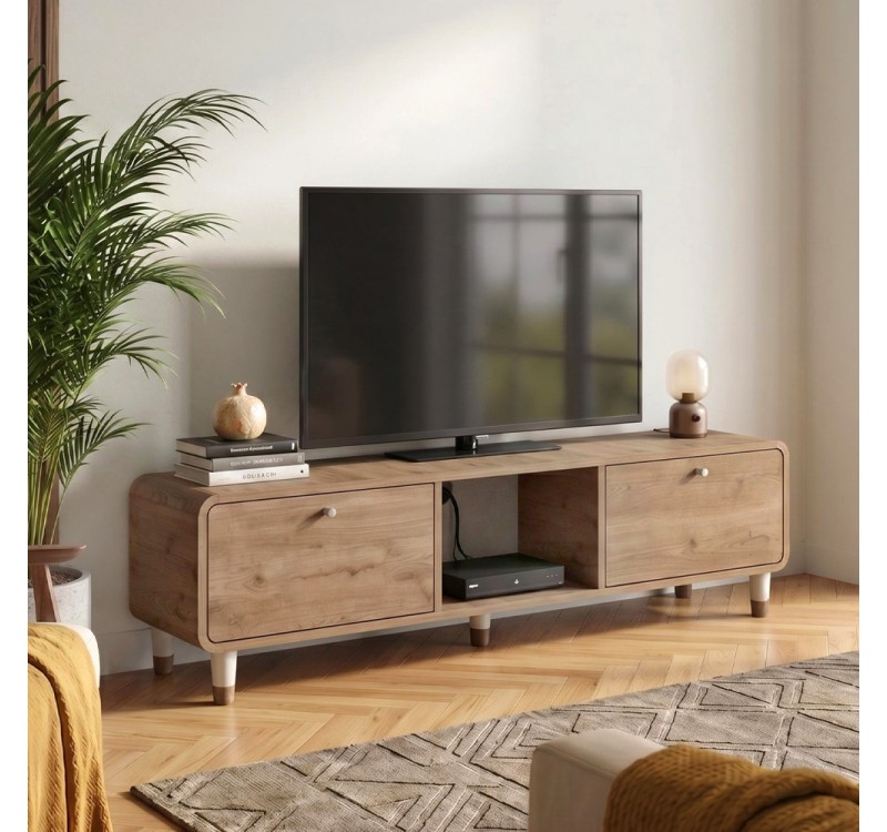 Έπιπλο τηλεόρασης Doro Megapap χρώμα sepet oak 150x34x41εκ.