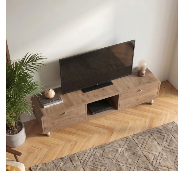 Έπιπλο τηλεόρασης Doro Megapap χρώμα sepet oak 150x34x41εκ.