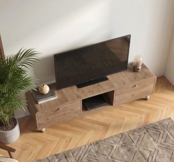 Έπιπλο τηλεόρασης Doro Megapap χρώμα sepet oak 150x34x41εκ.
