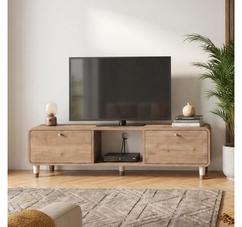 Έπιπλο τηλεόρασης Doro Megapap χρώμα sepet oak 150x34x41εκ.