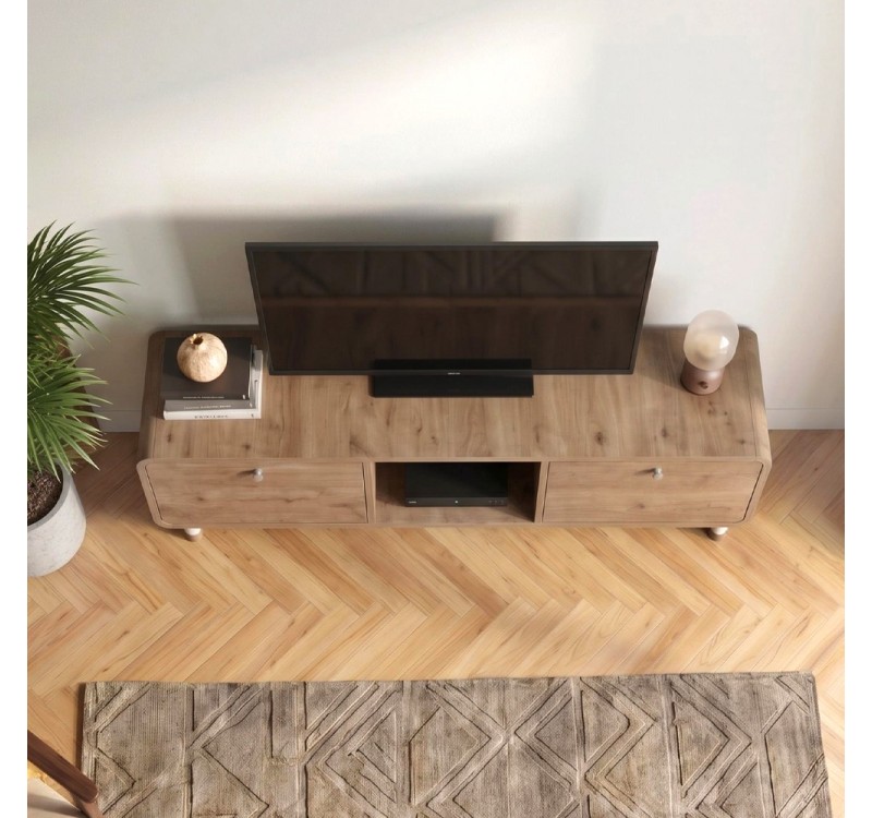 Έπιπλο τηλεόρασης Doro Megapap χρώμα sepet oak 150x34x41εκ.