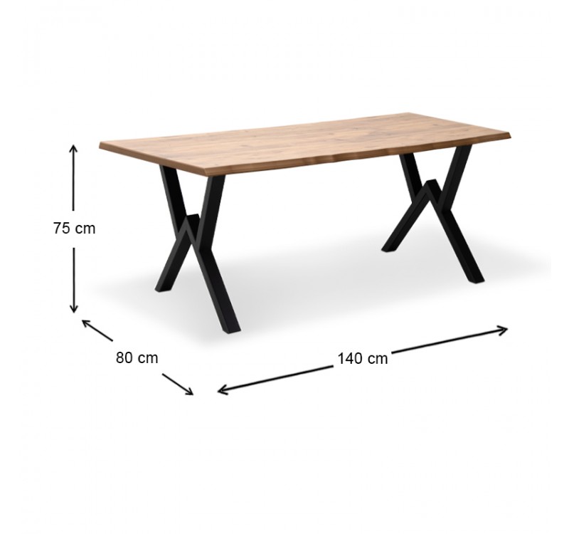 Τραπέζι Walter Megapap Mdf - μεταλλικό χρώμα ακακίας 140x80x75εκ.