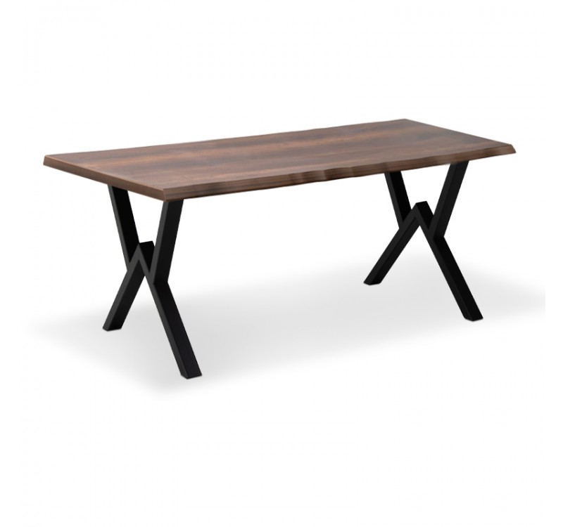 Τραπέζι Walter Megapap Mdf - μεταλλικό χρώμα καρυδί 140x80x75εκ.