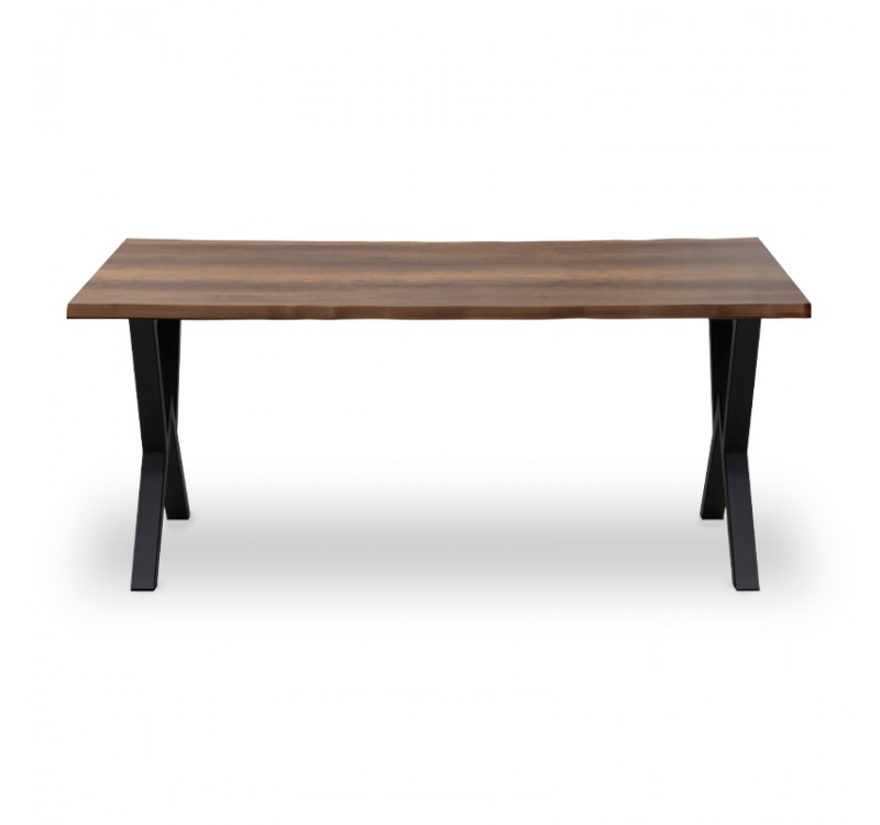 Τραπέζι Walter Megapap Mdf - μεταλλικό χρώμα καρυδί 140x80x75εκ.