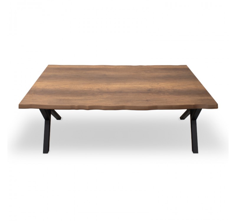 Τραπέζι Walter Megapap Mdf - μεταλλικό χρώμα καρυδί 140x80x75εκ.