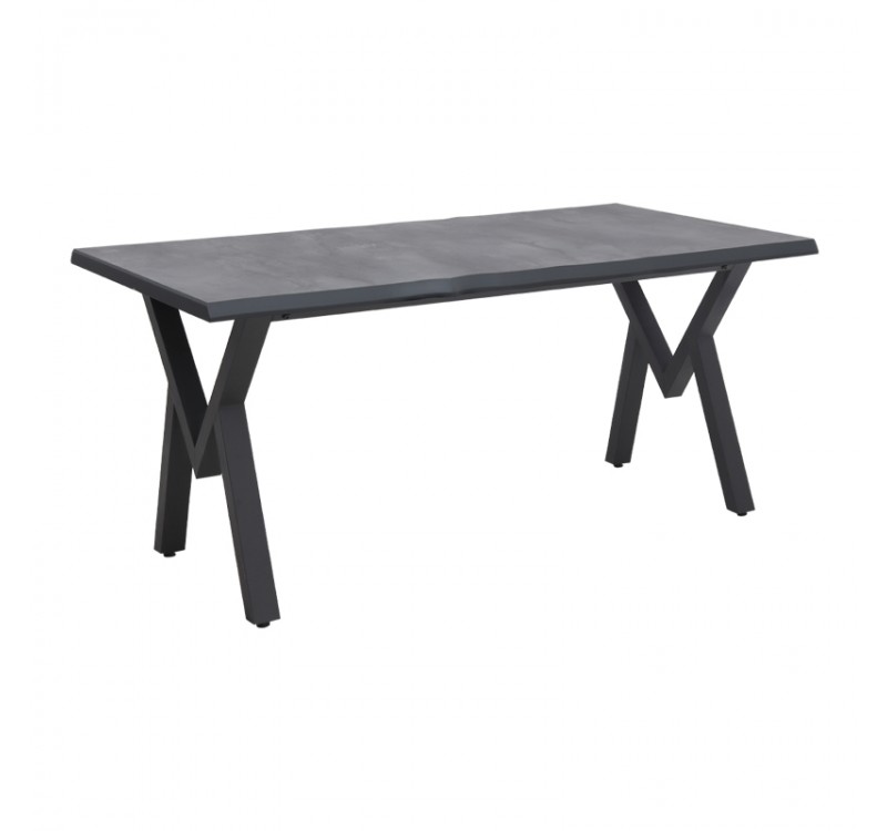 Τραπέζι Walter Megapap Mdf - μεταλλικό χρώμα σκούρο γκρι σκυροδέματος 140x80x75εκ.