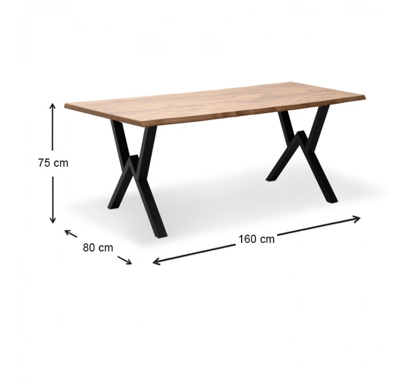 Τραπέζι Walter Megapap Mdf - μεταλλικό χρώμα ακακίας 160x80x75εκ.