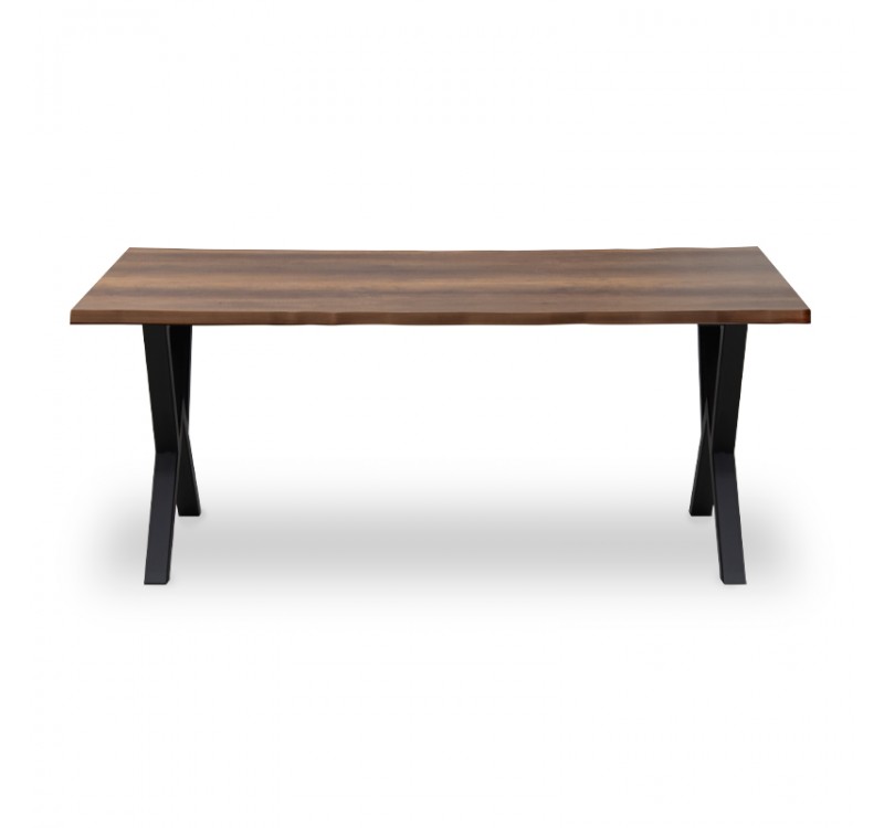 Τραπέζι Walter Megapap Mdf - μεταλλικό χρώμα καρυδί 160x80x75εκ.