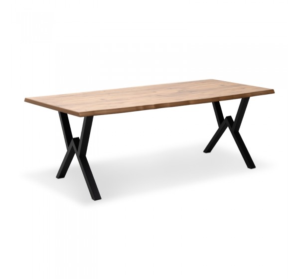 Τραπέζι Walter Megapap Mdf - μεταλλικό χρώμα ακακίας 200x100x75εκ.