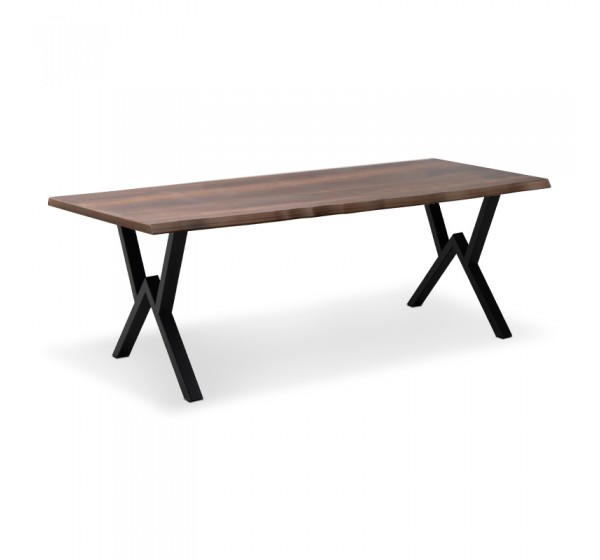 Τραπέζι Walter Megapap Mdf - μεταλλικό χρώμα καρυδί 200x100x75εκ.