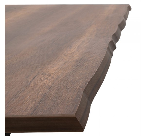 Τραπέζι Walter Megapap Mdf - μεταλλικό χρώμα καρυδί 200x100x75εκ.
